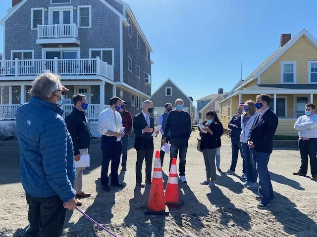 Site meeting on Rebecca Road with federal, state and town officials